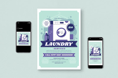 contoh desain brosur laundry