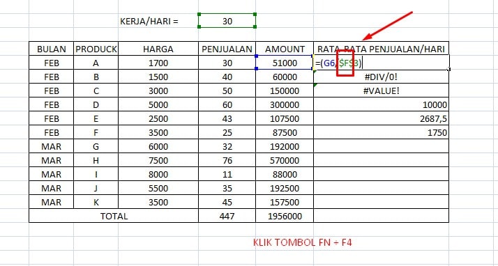 Cara Mengunci Rumus Di Excel Supaya Tidak Berubah - Masboy