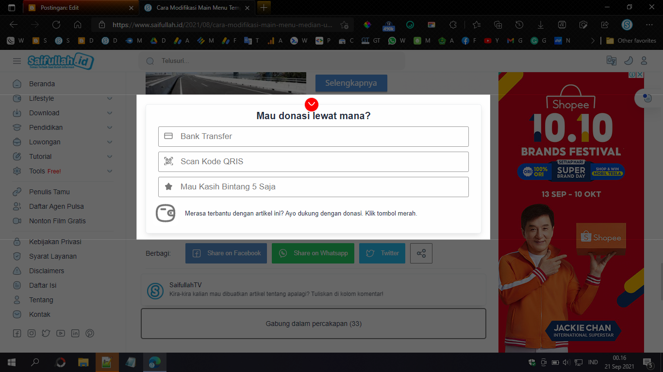 Cara Membuat Widget Kotak Donasi Di Blog / Website