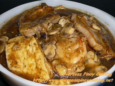 Pork Chop and Tofu with Mushroom and Oyster Sauce
