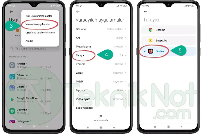 Xiaomi Varsayılan Tarayıcı Değiştirme