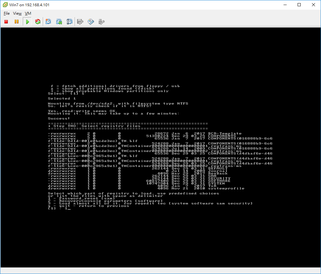 Windows 本機 administrator密碼重製