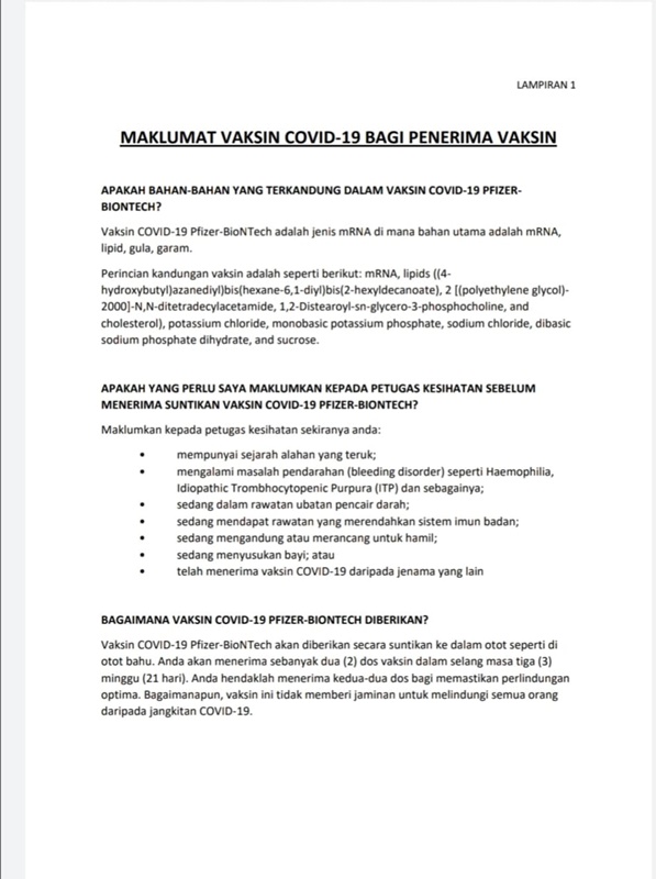 Daftar vaksin COVID-19 menerusi MySejahtera