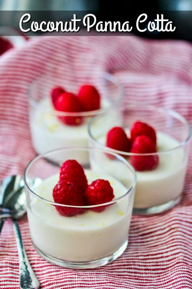 Coconut Panna Cotta with Fresh raspberries and lime zest