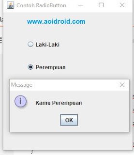 tes program jradiobutton dengan actionlistener