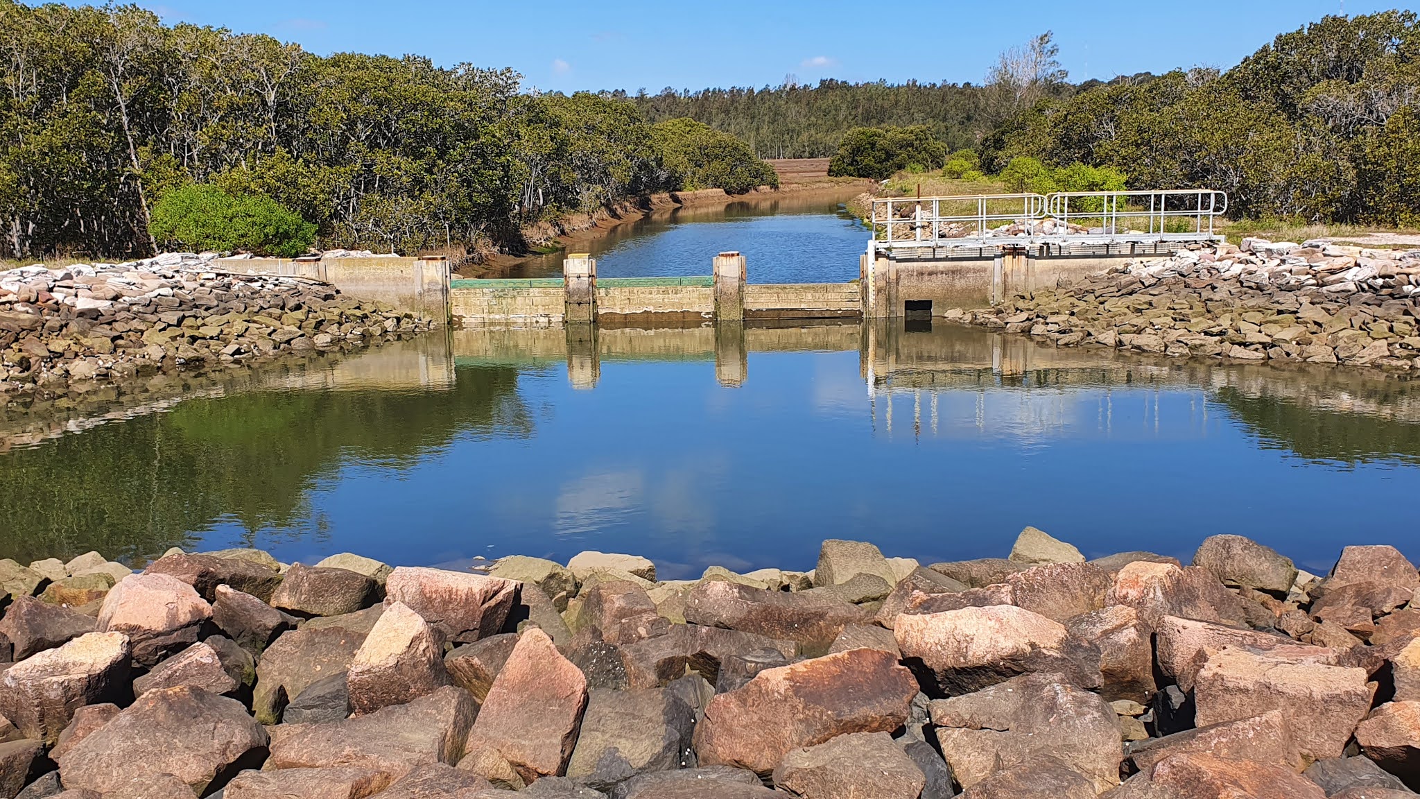 Sydney City and Suburbs Newington Nature Reserve, Wanngal Wetland, weir