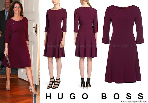burgundy hugo boss dress