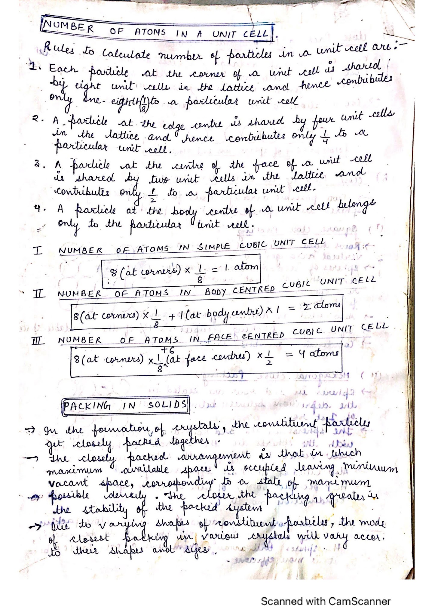 Chapter 1- Solid State Class 12 Handwritten Notes PDF download