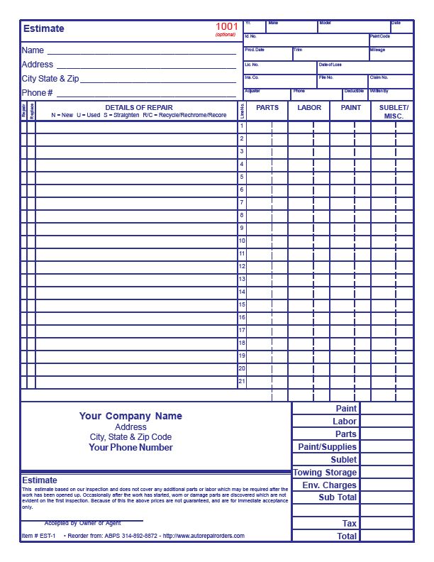 body-shop-estimate-template-invoice-template