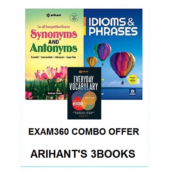 Set of 3 books, Synonyms and Antonyms, Idioms & Phrases & Everyday
