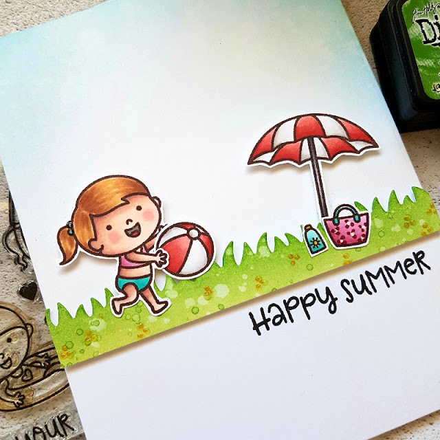 Sunny Studio Stamps: Fast Food Fun and Beach Babies Cards by Rowena Miniaci