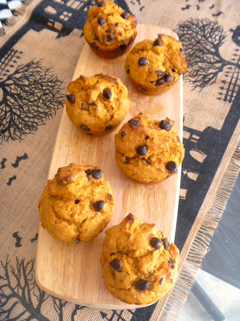 Small Batch Pumpkin Chocolate Chip Muffins:  The pumpkin flavors pop in this moist muffin that's studded with mini chocolate chips. - Slice of Southern