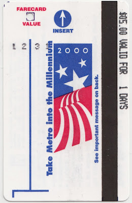 2000 Millennium Metro Fare Card