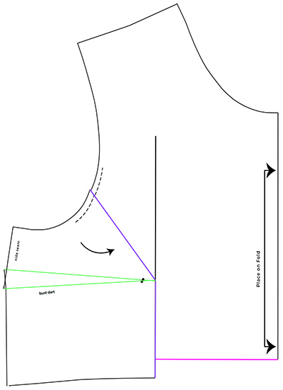 Tutorial: Lowering (or raising) a bust dart