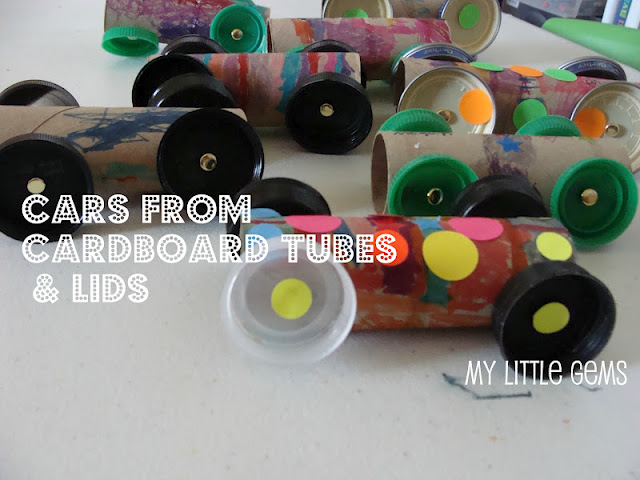 Pra Gente Miúda: Carrinhos com tubos de papel higiênico