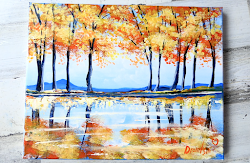 easy acrylic autumn landscape painting techniques swabs oval brush