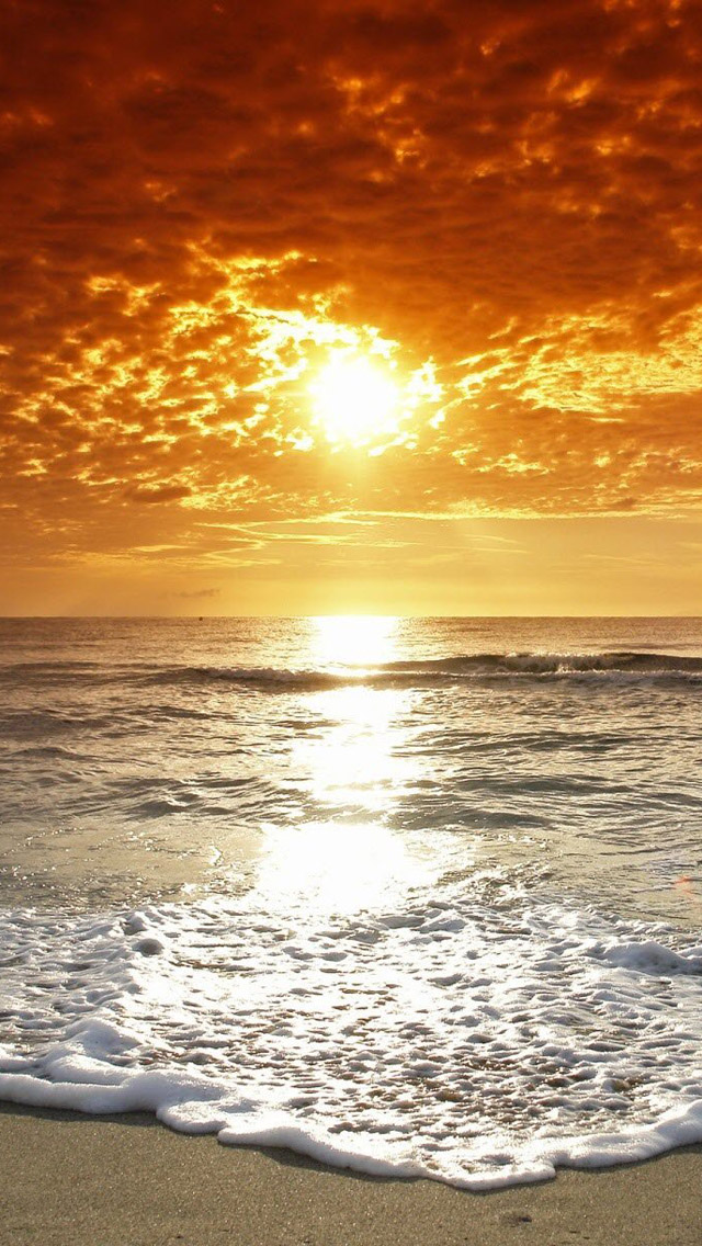 Free Download Ocean Beach Sunset HD iPhone 5 Wallpapers - Part One