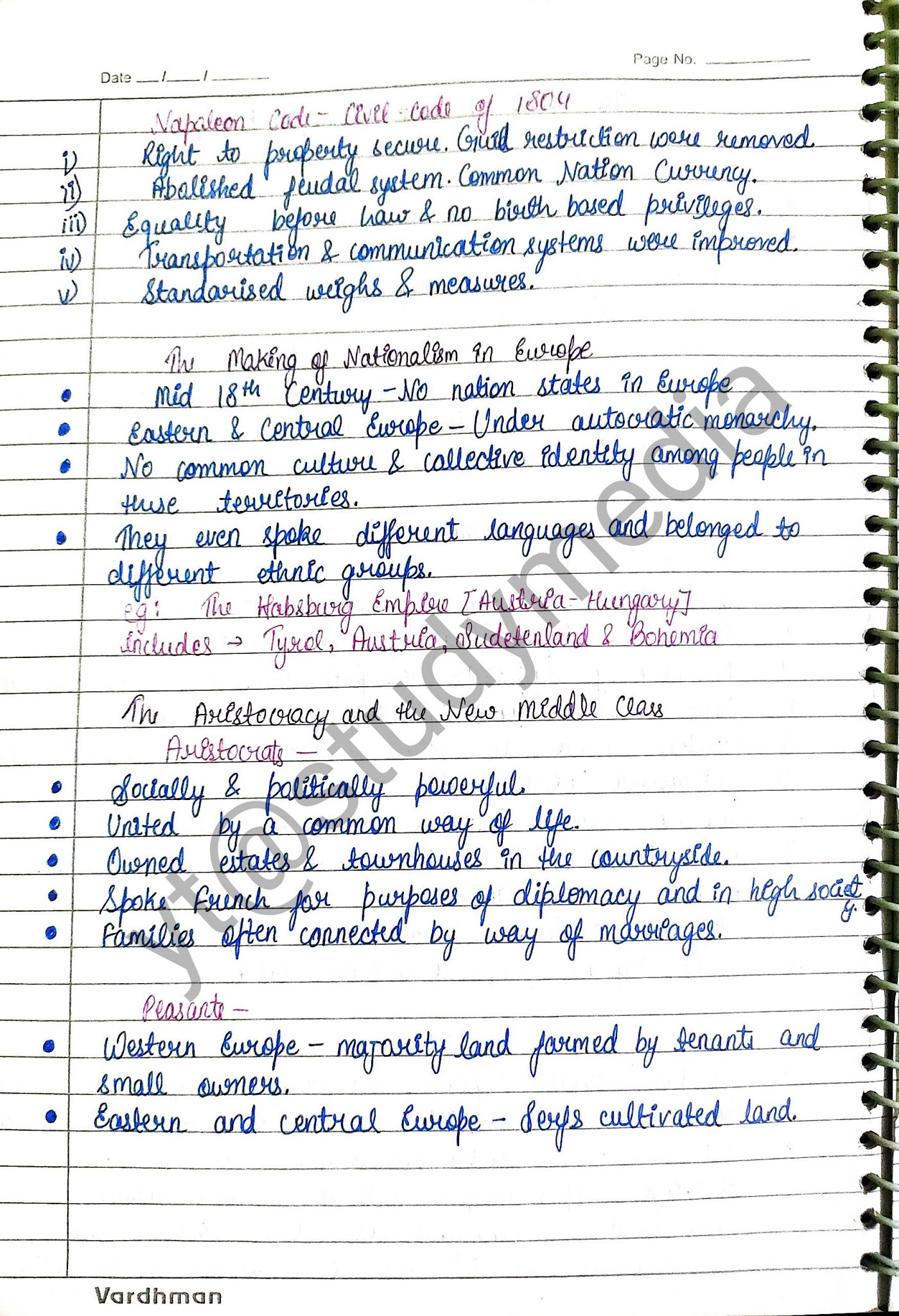 The Rise Of Nationalism In Europe Updated - Europe handwritten  notes-Snobhit ninian-Adoption languageof french