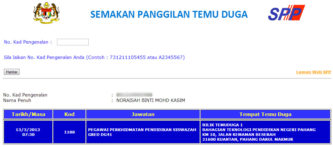 Semakan Keputusan Temuduga Spp : Semakan Keputusan Peperiksaan SPA 2020