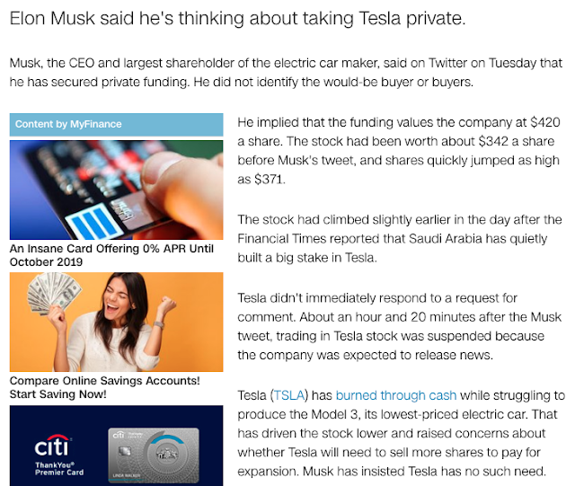 Elon musk free to find truth: 25 33 68 78 97 | Elon Musk says he's considering taking his electric car