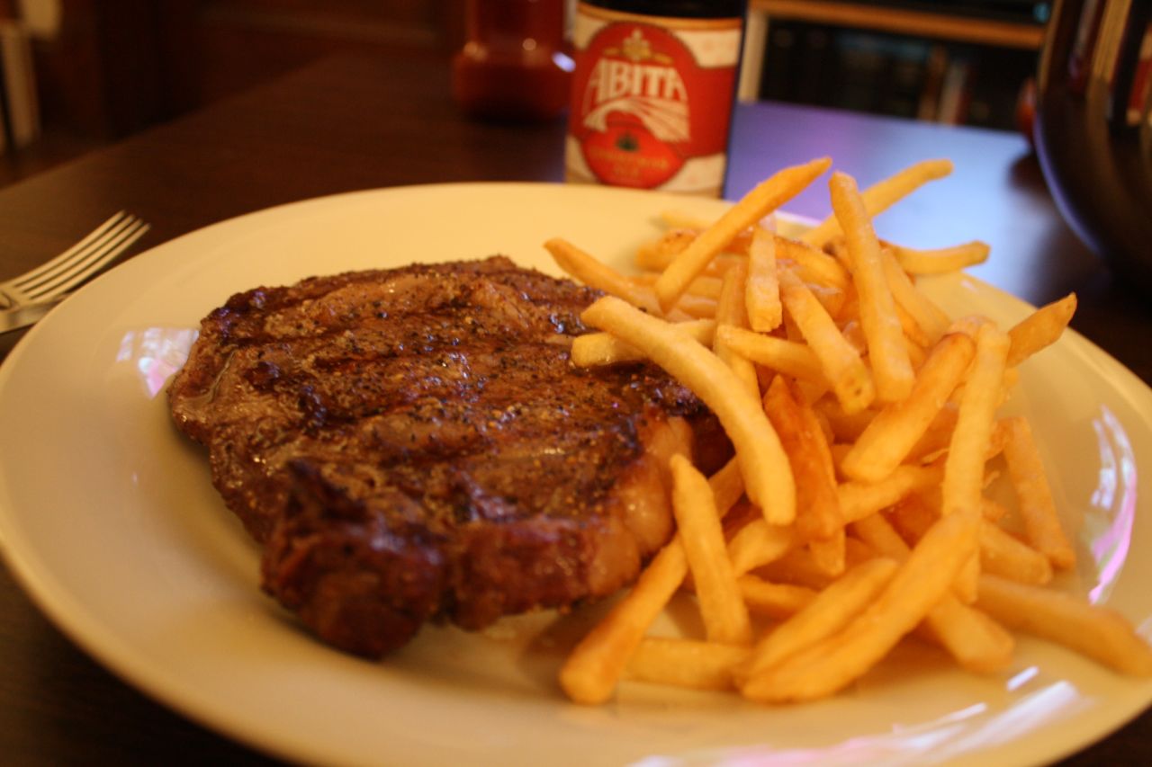 The Roediger House Meal No. 714 Grilled Ribeyes and French Fries