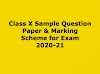 Class X Sample Question Paper & Marking Scheme for Exam 2020-21