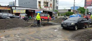 Quick Respon Personil Satlantas Polres Gowa Mengurai Kepadatan Arus Lalin, Akibat Pekerjaan Drainase Sekunder