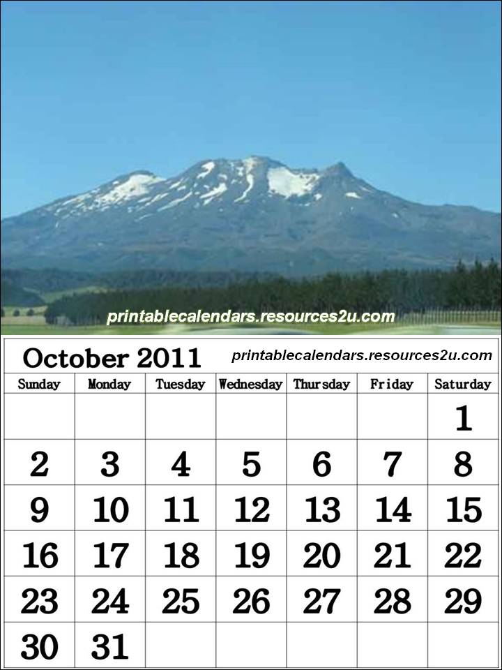 2011: Big October 2011 Calendar wallpaper