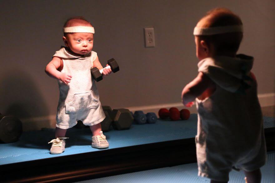 Dad Makes His Baby Do Things A Grown-Up Would Do, And The Photos Are Hilarious