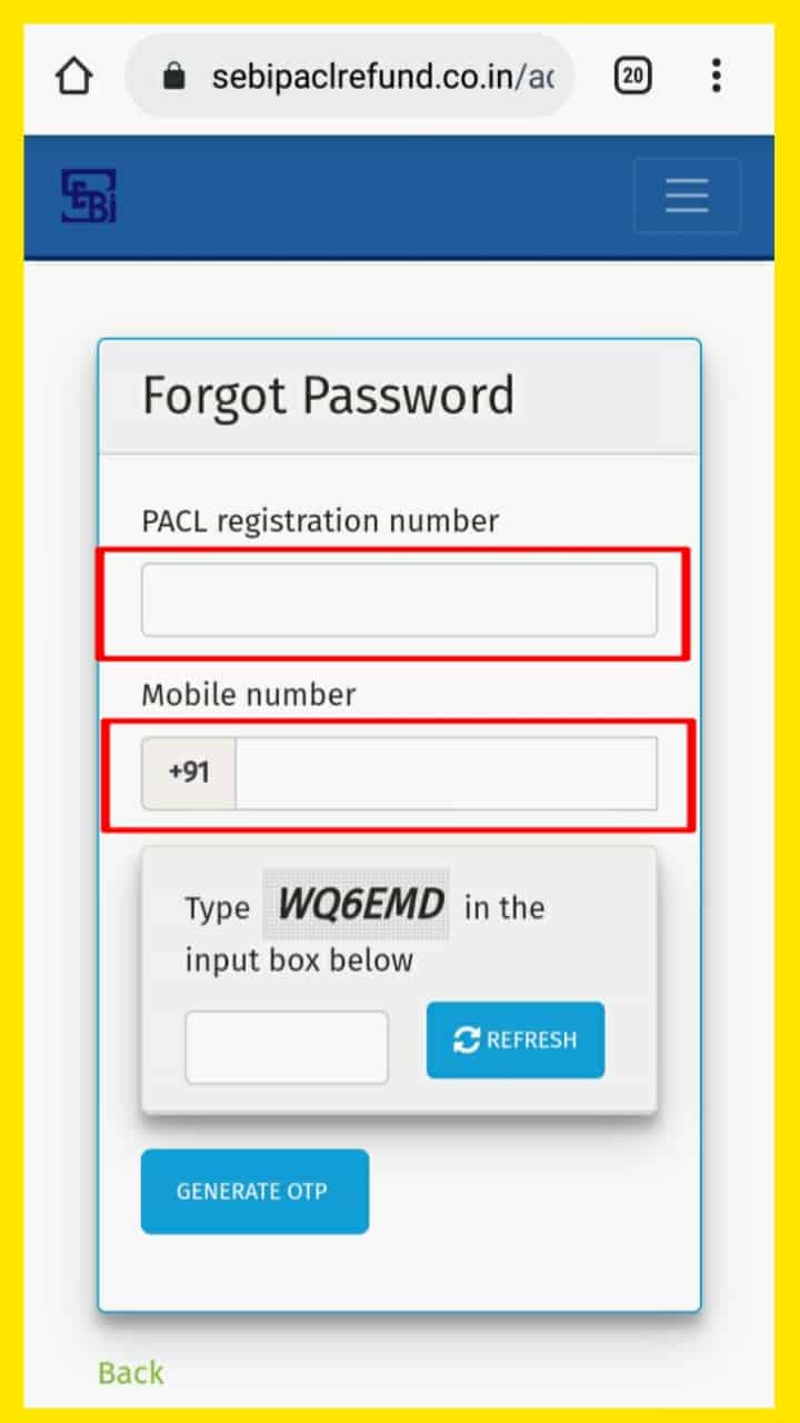 change of password sebi pacl login change of password sebi pacl login