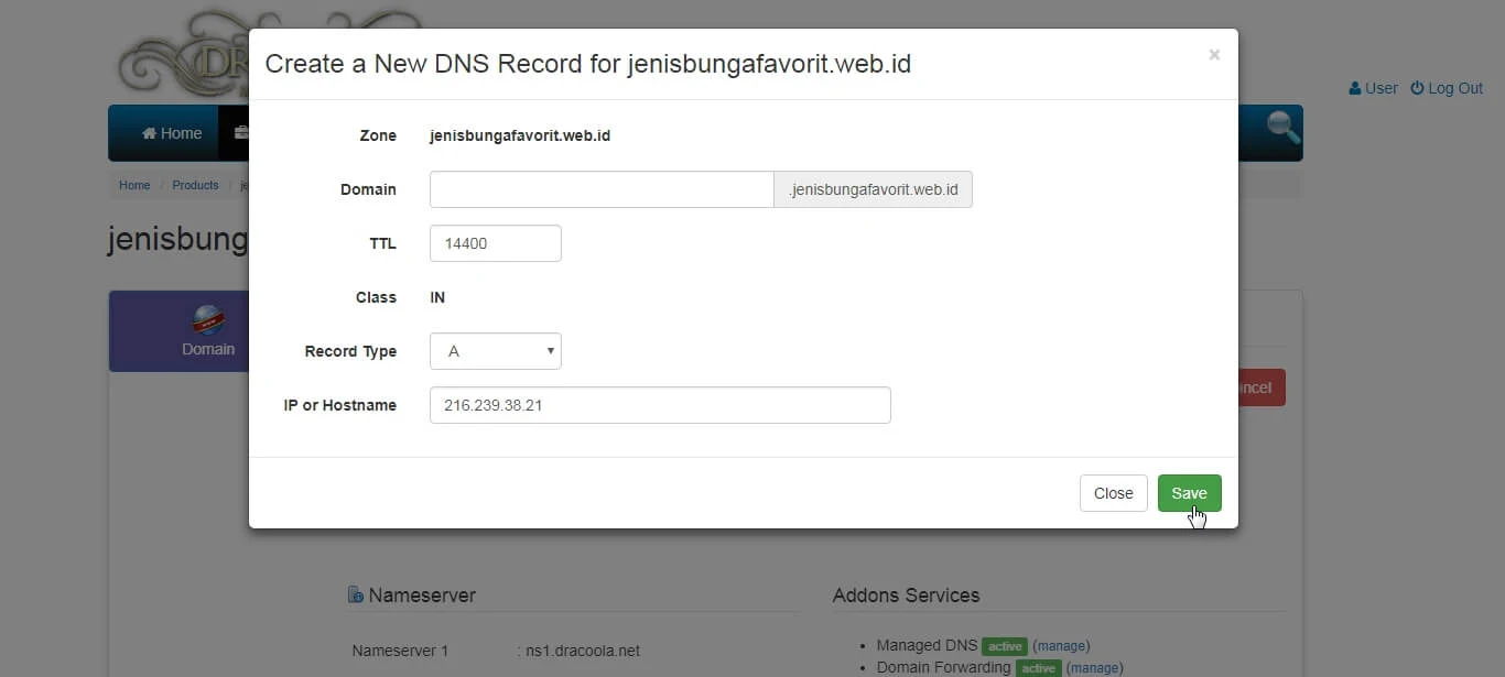 Cara Custom Domain di Dracoola