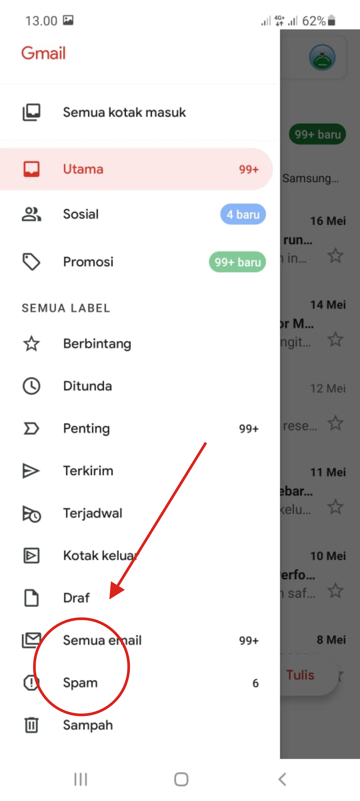 Cara Cek Kotak Spam di email Gmail - SBPAYS - PPOB SBPAYS
