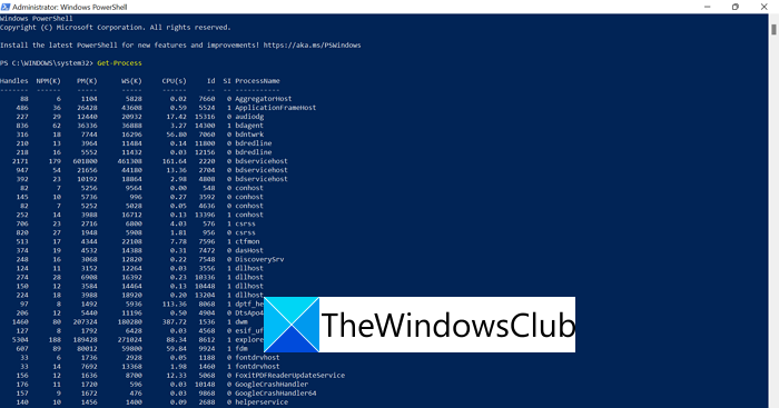 Proces-ID in PowerShell