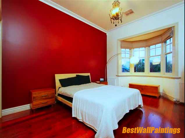 Red And White Bedroom Walls