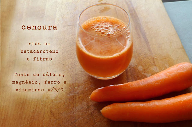 Sumo de cenoura alimentação saudável