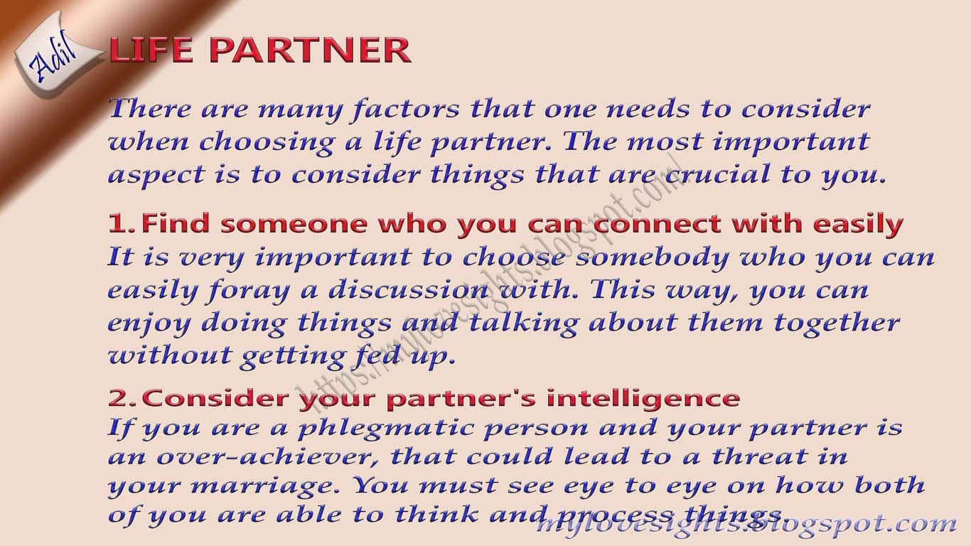 Mylovesight Love Quotes: MY LIFE PARTNER