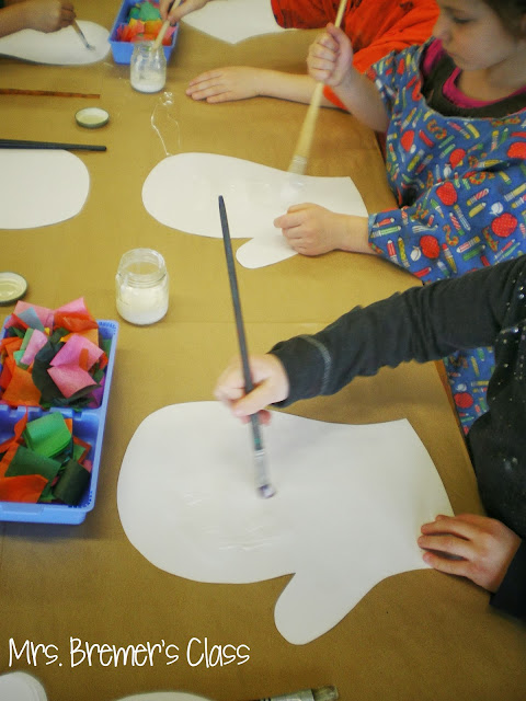Winter art activities for Kindergarten based on the books The Hat and The Mitten by Jan Brett