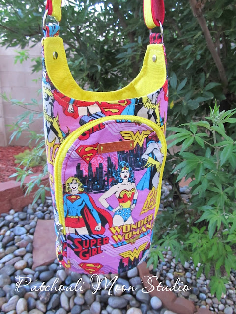 Patchouli Moon Studio~ Wonder Woman & Super Woman H20 to Go Water Bottle Slings