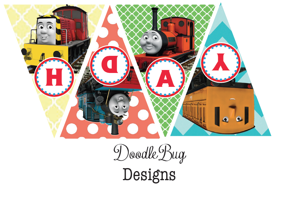 DoodleBug Designs Thomas The Train Birthday Banner Free Printable 