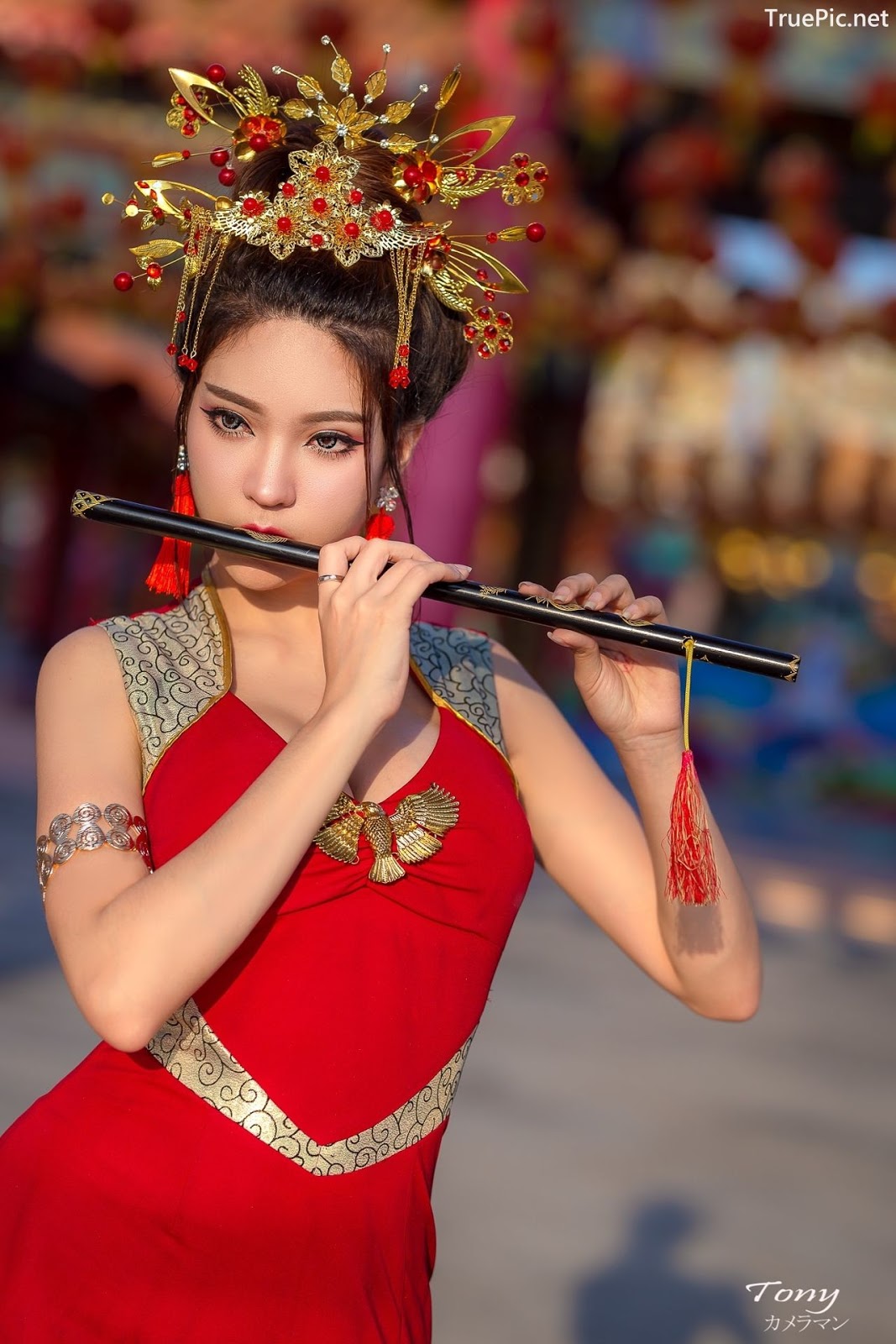Image-Thailand-Hot-Model-Janet-Kanokwan-Saesim-Sexy-Chinese-Girl-Red-Dress-Traditional-TruePic.net- Picture-23