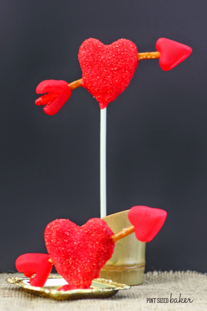 I'm loving these heart Cake Pops on a stick and Cake Pop Truffles! So clever with the pretzel arrows!