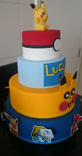 receita-bolo fake pokemon-decoração pokemon-aniversário pokemon