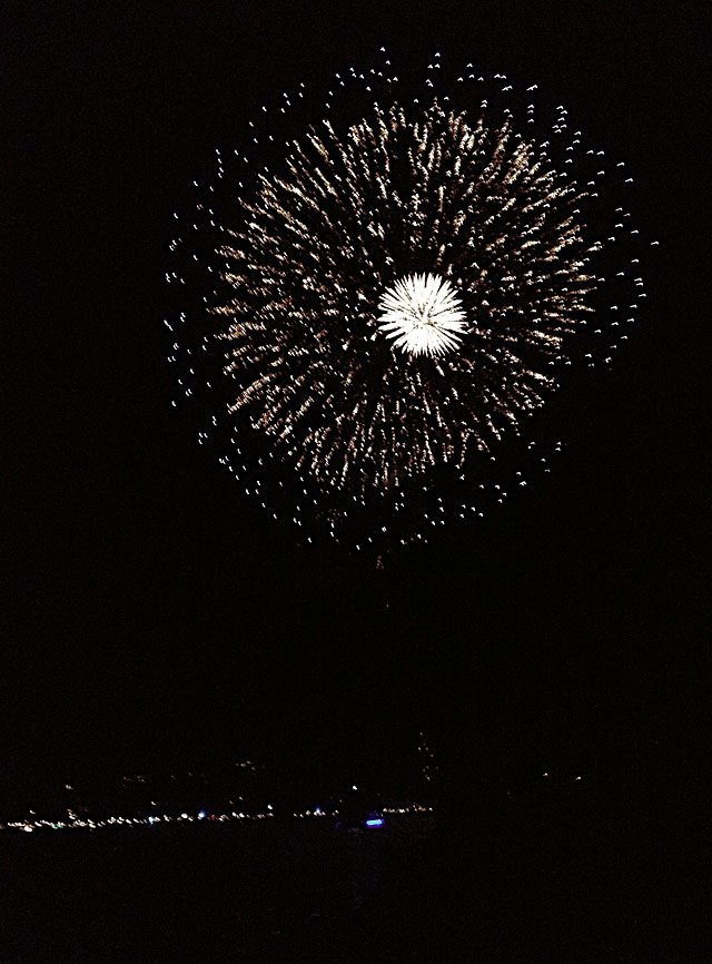 4th of July at Lake Arrowhead, fireworks on the water