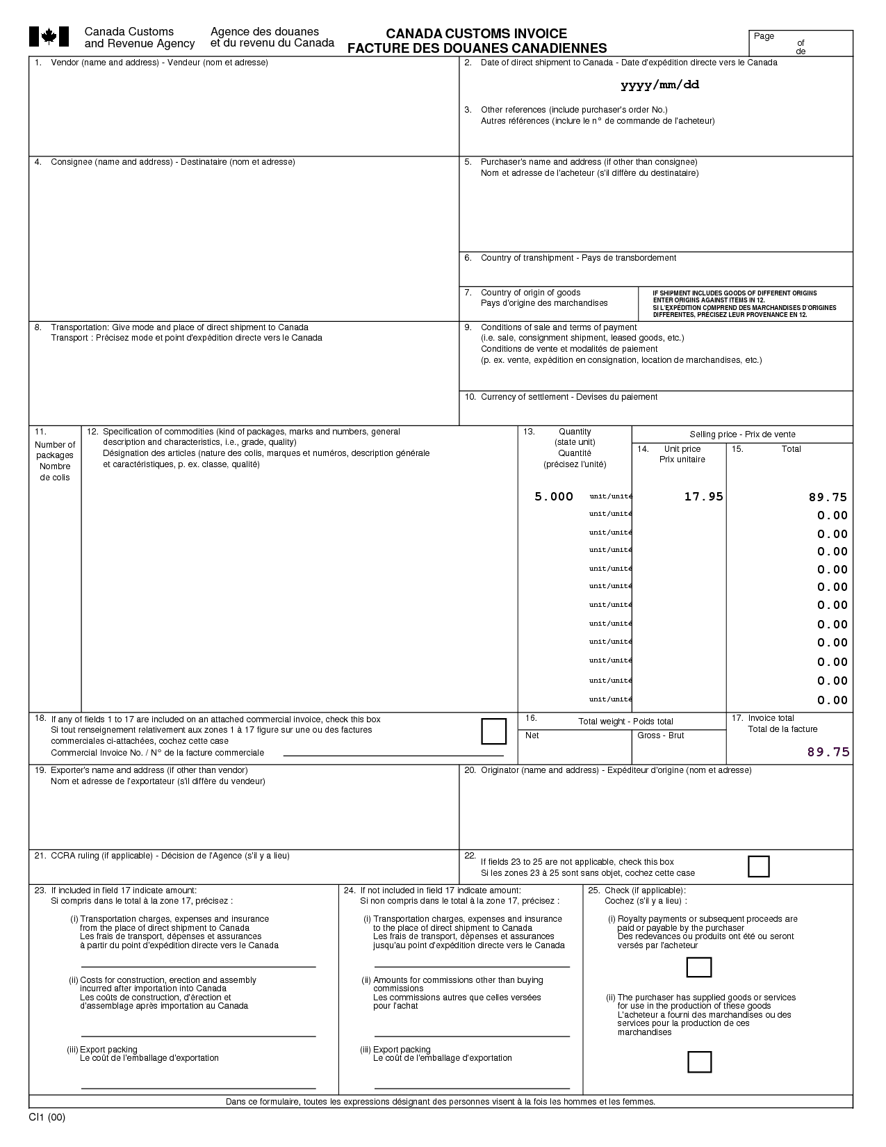 Canadian Invoice Template Invoice Template Canadian Invoice Template Invoice Template