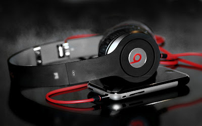 Black red headphones music-wallpapers