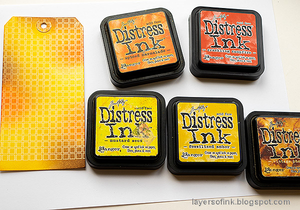 Layers of ink - Simon Says Stamp Born To Sparkle Blog Hop Open Grid Tag Tutorial by Anna-Karin Evaldsson. Ink with distress ink.