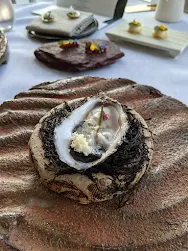 Oyster amuse bouche at House Restaurant at the Cliff House Hotel in Ardmore Ireland