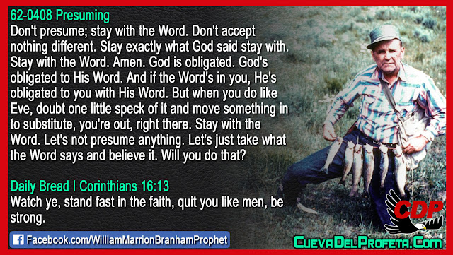 Don't be left out, stay with the Word - William Branham