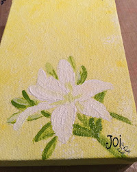 easter painting lily yellow gesso then canvas ridges petals leaving adding few