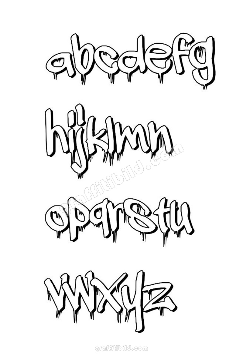 11 Graffiti Schrift Abc Kleinbuchstaben Und Alphabet Graffiti Schrift Und Bilder